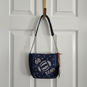 NWT Made In India 'Go Team' Beaded Bag/Purse